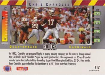 1993 Pro Set Power - Gold #117 Chris Chandler Back