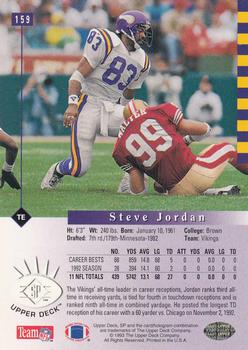 1993 SP #159 Steve Jordan Back