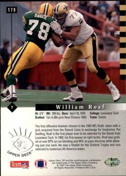 1993 SP #179 Willie Roaf Back