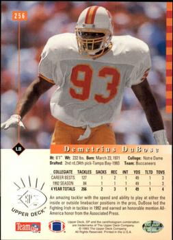 1993 SP #256 Demetrius DuBose Back