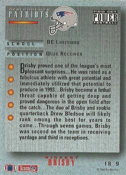 1993 Pro Set Power Update - Impact Rookies Gold #IR9 Vincent Brisby Back