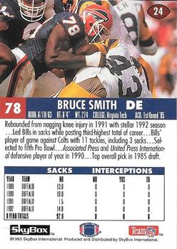 1993 SkyBox Impact - Color Foils #24 Bruce Smith Back