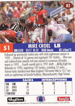 1993 SkyBox Impact - Color Foils #82 Mike Croel Back