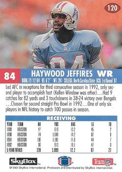 1993 SkyBox Impact - Color Foils #120 Haywood Jeffires Back
