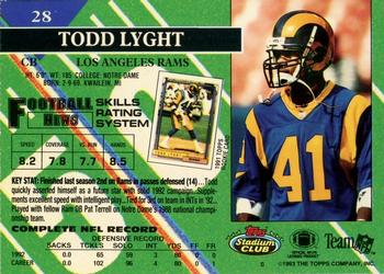 1993 Stadium Club - Members Only #28 Todd Lyght Back