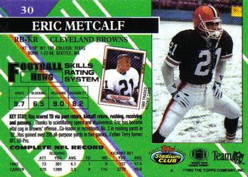 1993 Stadium Club - Members Only #30 Eric Metcalf Back