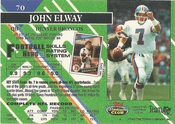 1993 Stadium Club - Super Bowl XXVIII Super Teams Exchange #70 John Elway Back