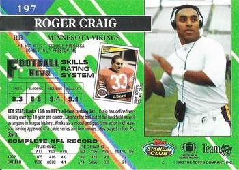 1993 Stadium Club - Super Bowl XXVIII Super Teams Exchange #197 Roger Craig Back