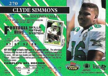 1993 Stadium Club - Super Bowl XXVIII Super Teams Exchange #270 Clyde Simmons Back