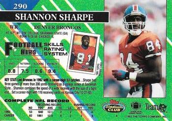 1993 Stadium Club - Super Bowl XXVIII Super Teams Exchange #290 Shannon Sharpe Back