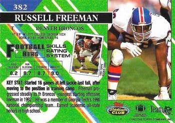 1993 Stadium Club - Super Bowl XXVIII Super Teams Exchange #382 Russell Freeman Back