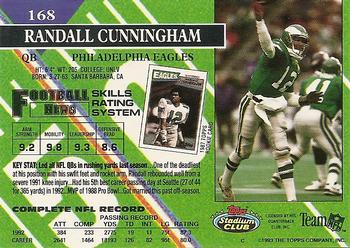 1993 Stadium Club #168 Randall Cunningham Back
