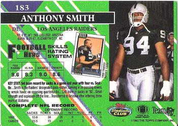 1993 Stadium Club #183 Anthony Smith Back