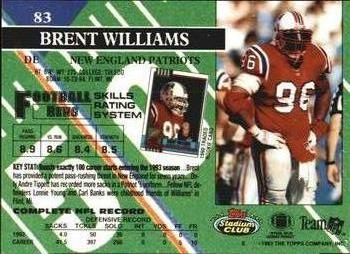 1993 Stadium Club #83 Brent Williams Back