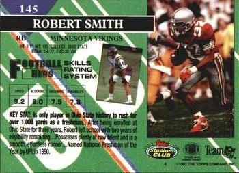 1993 Stadium Club #145 Robert Smith Back
