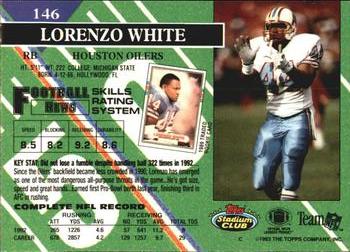 1993 Stadium Club #146 Lorenzo White Back