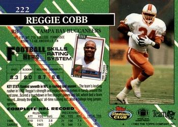 1993 Stadium Club #222 Reggie Cobb Back