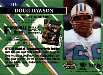 1993 Stadium Club #410 Doug Dawson Back