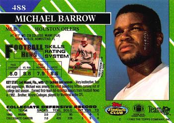 1993 Stadium Club #488 Micheal Barrow Back