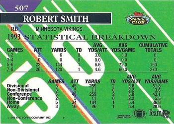 1993 Stadium Club #507 Robert Smith Back