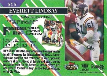 1993 Stadium Club #515 Everett Lindsay Back