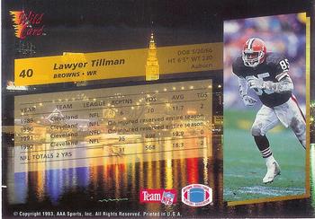 1993 Wild Card - 10 Stripe #40 Lawyer Tillman Back