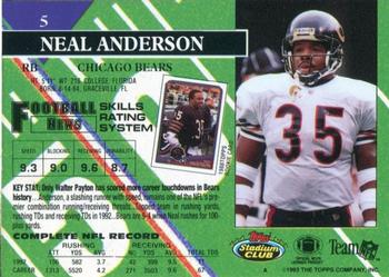 1993 Stadium Club - First Day Production/Issue #5 Neal Anderson Back