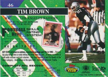1993 Stadium Club - First Day Production/Issue #46 Tim Brown Back