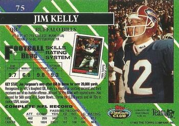 1993 Stadium Club - First Day Production/Issue #75 Jim Kelly Back