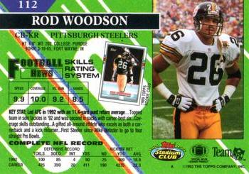 1993 Stadium Club - First Day Production/Issue #112 Rod Woodson Back