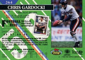 1993 Stadium Club - First Day Production/Issue #264 Chris Gardocki Back