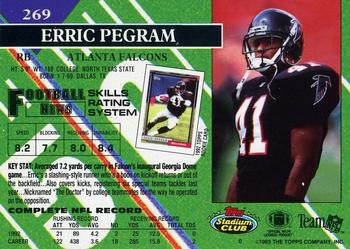 1993 Stadium Club - First Day Production/Issue #269 Erric Pegram Back