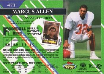 1993 Stadium Club - First Day Production/Issue #471 Marcus Allen Back