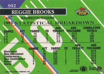 1993 Stadium Club - First Day Production/Issue #502 Reggie Brooks Back