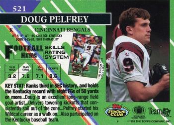 1993 Stadium Club - First Day Production/Issue #521 Doug Pelfrey Back