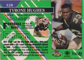 1993 Stadium Club - First Day Production/Issue #528 Tyrone Hughes Back