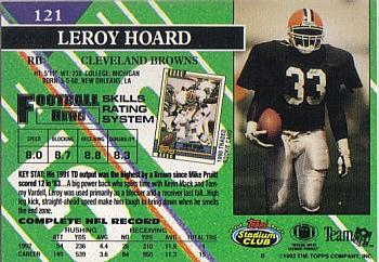 1993 Stadium Club - First Day Production/Issue #121 Leroy Hoard Back