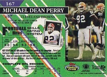 1993 Stadium Club - First Day Production/Issue #167 Michael Dean Perry Back