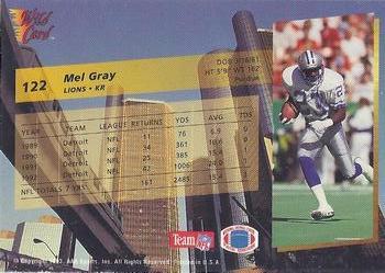 1993 Wild Card - 20 Stripe #122 Mel Gray Back