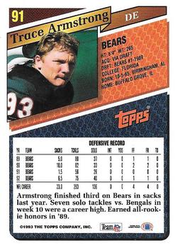 1993 Topps #91 Trace Armstrong Back
