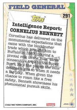 1993 Topps #291 Cornelius Bennett Back