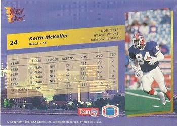 1993 Wild Card Superchrome #24 Keith McKeller Back