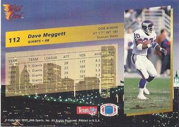 1993 Wild Card Superchrome #112 Dave Meggett Back