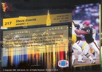 1993 Wild Card Superchrome #217 Steve Everitt Back