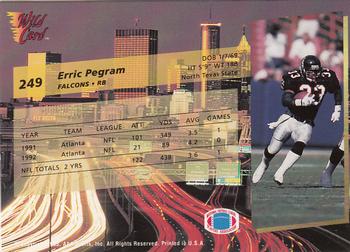 1993 Wild Card Superchrome #249 Erric Pegram Back