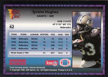 1993 Wild Card - Superchrome Rookies #42 Tyrone Hughes Back