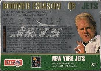 1994 Action Packed - Gold Signatures #82 Boomer Esiason Back