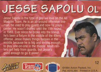 1994 Action Packed All-Madden #12 Jesse Sapolu Back