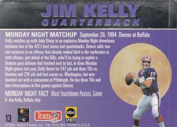 1994 Action Packed Monday Night Football #13 Jim Kelly Back
