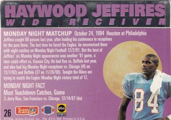 1994 Action Packed Monday Night Football #26 Haywood Jeffires Back